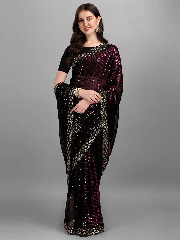 Pyramid 01 Trending Stylish Fancy Wear Georgette Saree Collection